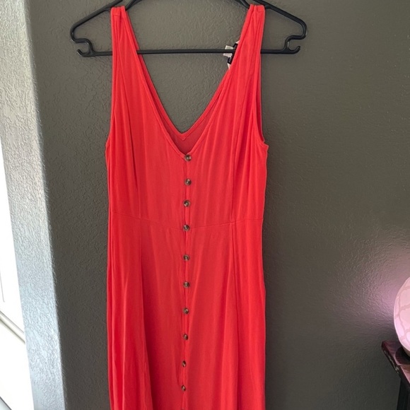 AMERICAN EAGLE Summery Orange Button Down Dress, Size Medium - Picture 2 of 8
